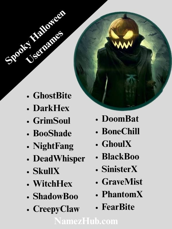 Spooky Halloween Usernames
