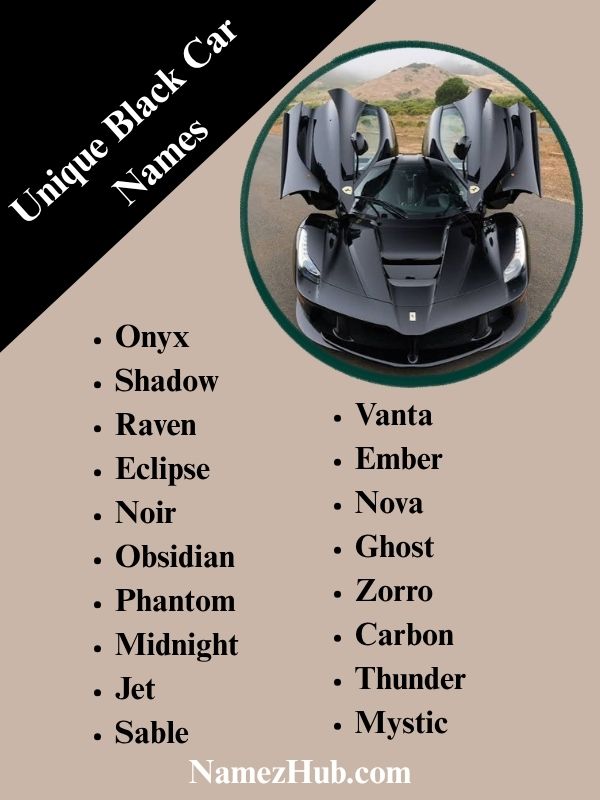Unique Black Car Names