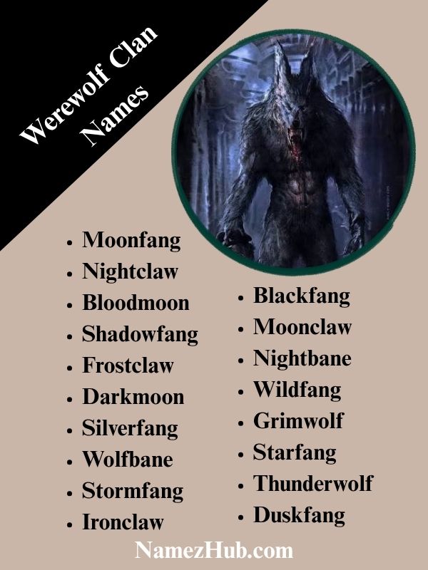 Werewolf Clan Names