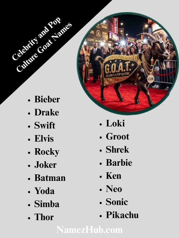 Celebrity and Pop Culture Goat Names
