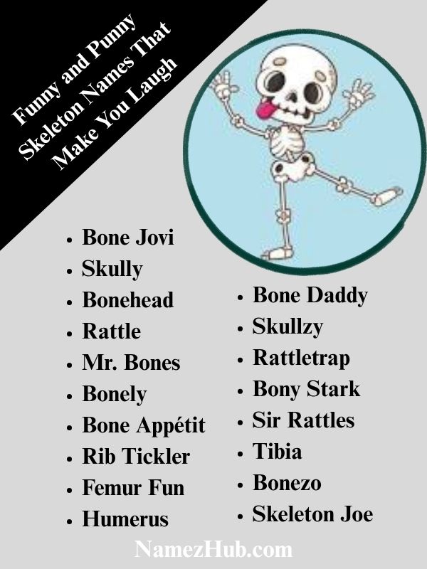 Funny and Punny Skeleton Names That Make You Laugh