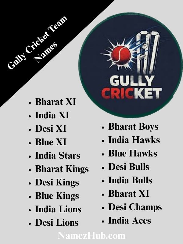 Gully Cricket Team Names