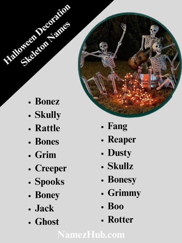 Halloween Decoration Skeleton Names