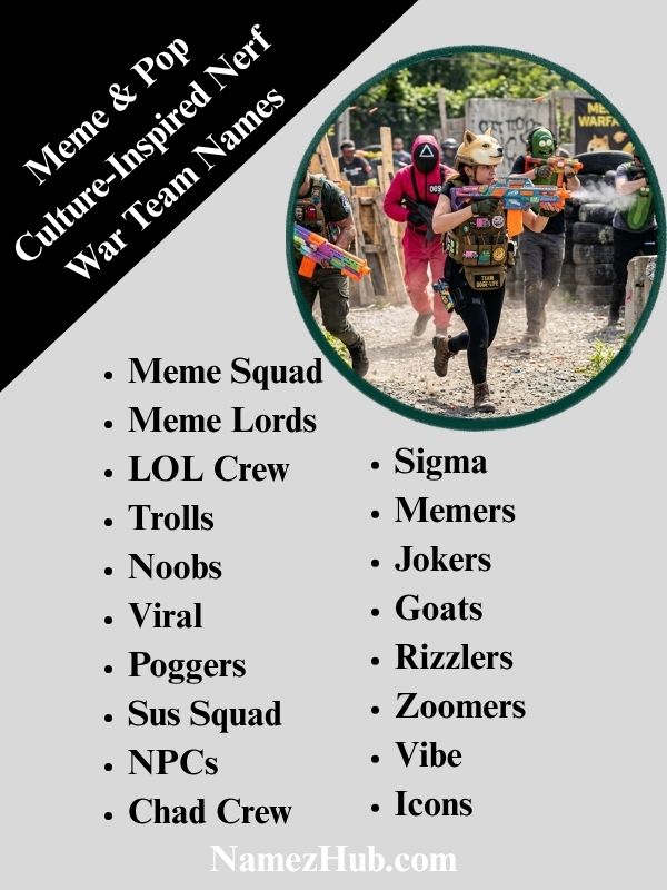 Meme & Pop Culture-Inspired Nerf War Team Names