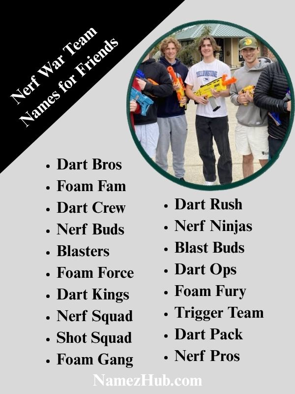 Nerf War Team Names for Friends