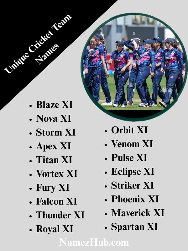 Unique Cricket Team Names