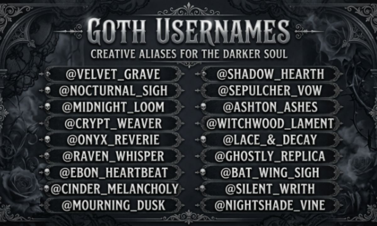 Goth Usernames
